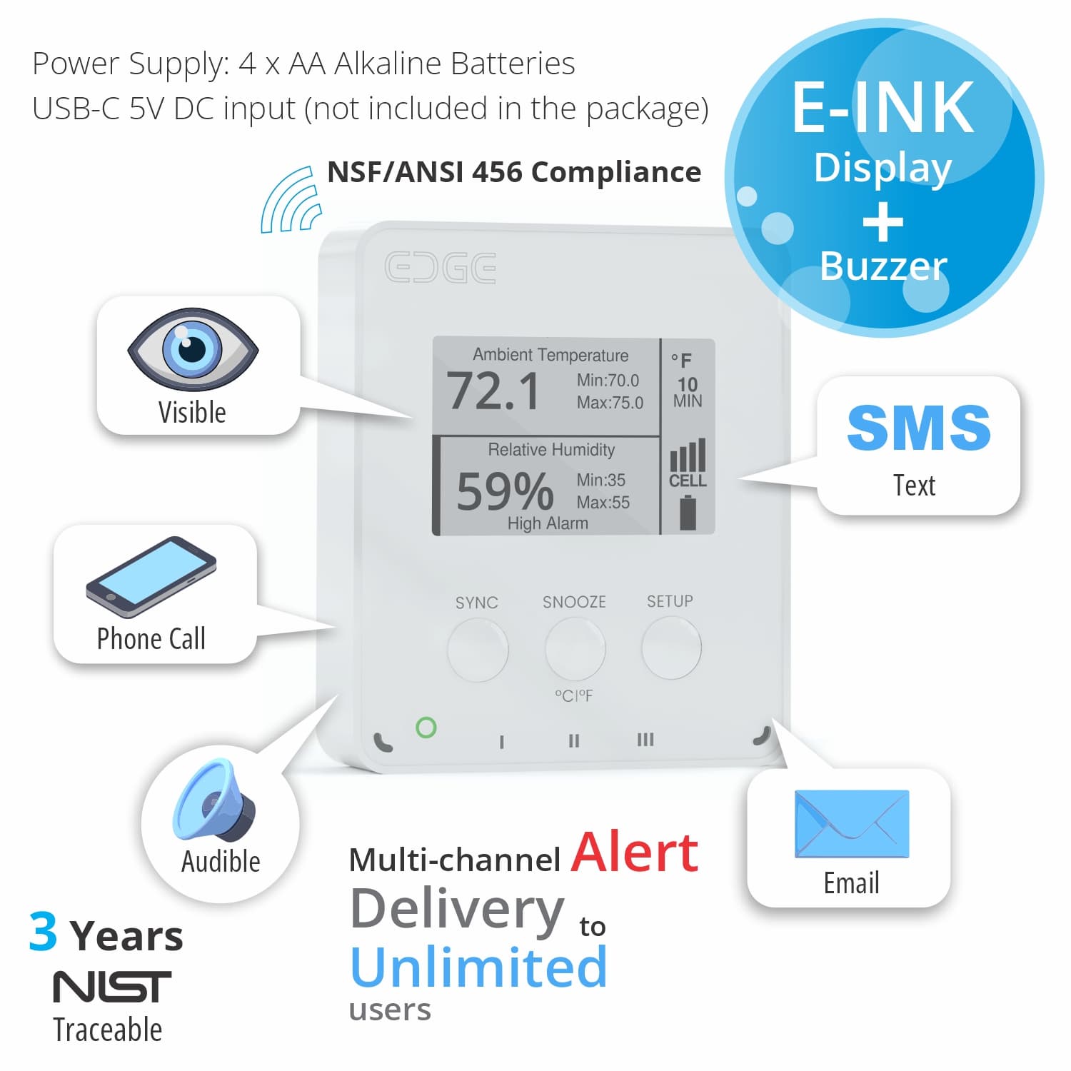 EDGE Pharma One WiFi Enregistreur de données et alarme vignette 2