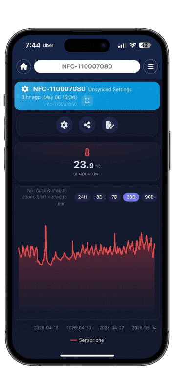 MaxLinc NFC mobile app interface